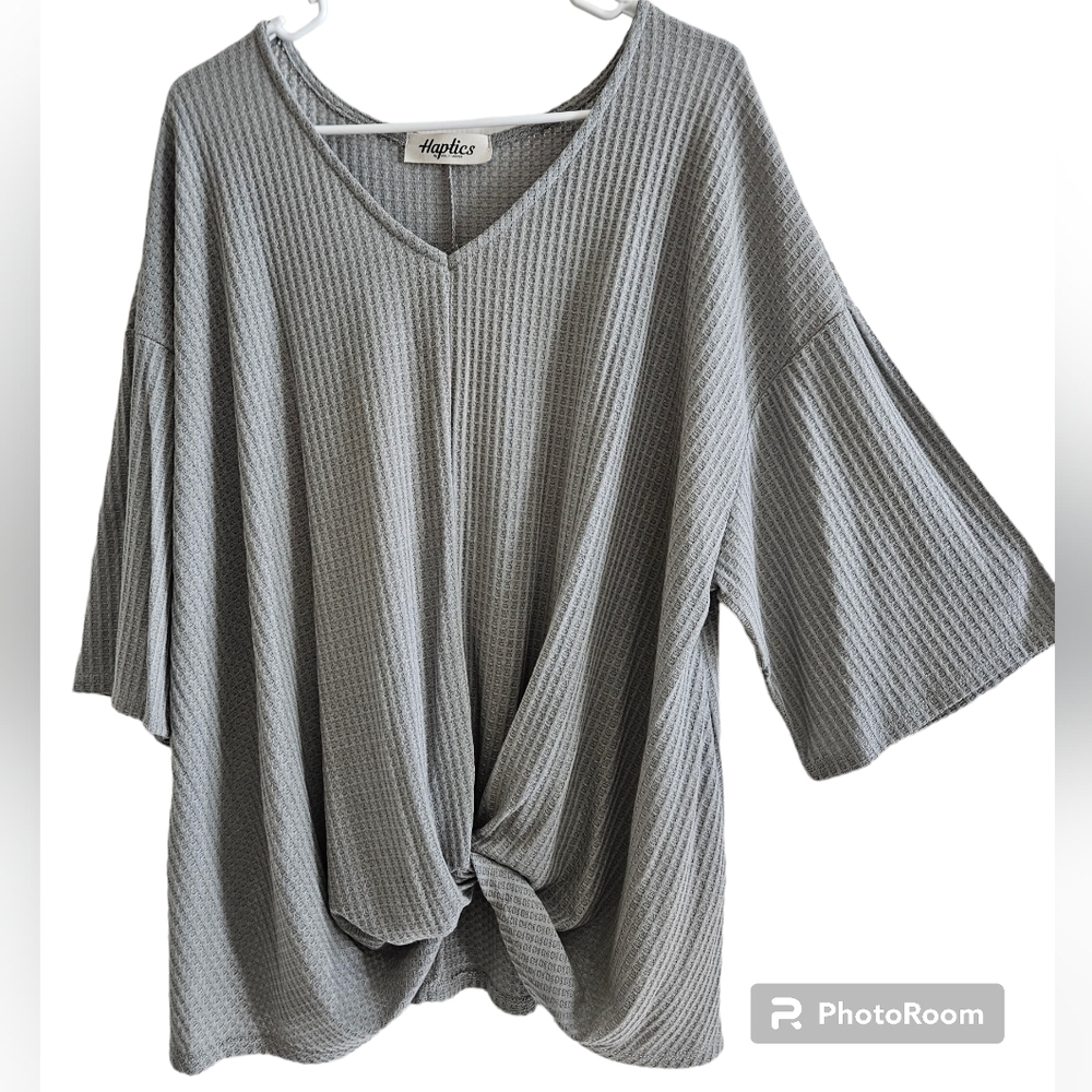 HOLLY HARPER OVERSIZED TOP SZ M GRAY